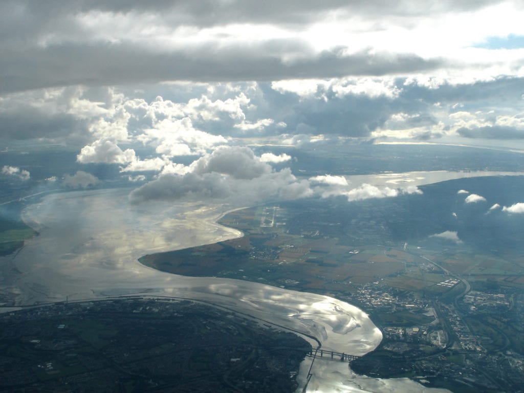 Aerial image of the River Mersey