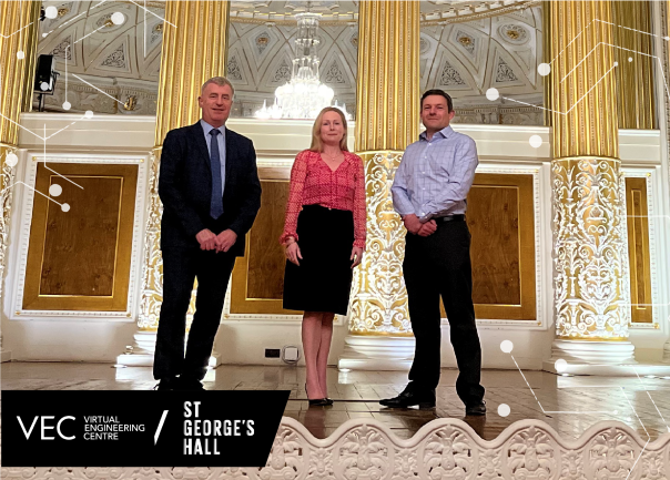 Alan Smith (St George’s Hall), Elizabeth Maitland (University of Liverpool) and Andrew Borland (Virtual Engineering Centre),