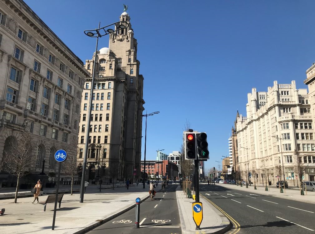 The Strand in Liverpool has undergone a major upgrade as part of a drive to improve cycling and walking in the city centre